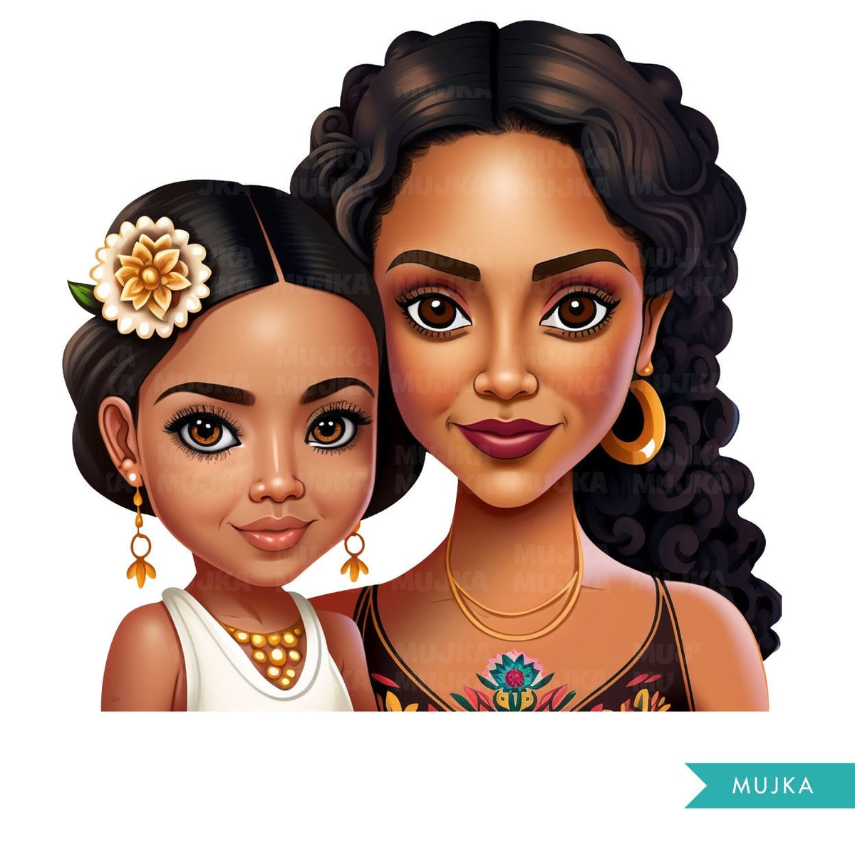Mothers Day Png, Black Mother's Day art, Mother and daughters clipart, –  MUJKA CLIPARTS