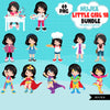 Cute girl png Bundle, dark brunette little girl art, little girl digital stickers, birthday graphics, cute girl bundle, planner stickers