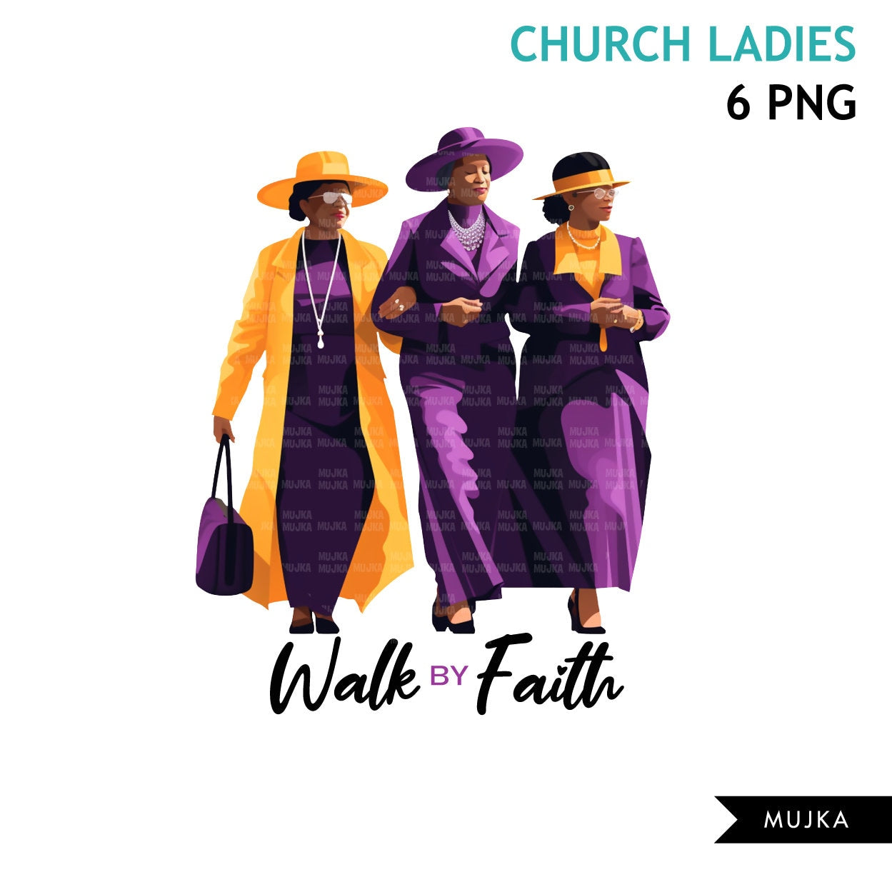 Praying Sisters PNG Clipart, Church Hat, Walk by Faith, Religious Black Women, Bible png, Bible journal, planner stickers, Bible vibes