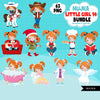Cute girl png Bundle, Ginger hair little girl art, little girl digital stickers, birthday graphics, cute girl bundle, planner stickers