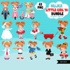 Cute girl png Bundle, Ginger hair little girl art, little girl digital stickers, birthday graphics, cute girl bundle, planner stickers
