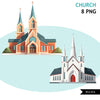 Church PNG Clipart, Christian churches, wedding clipart, Church Bundle, religious buildings, Faith Graphics, DIGITAL Planner Stickers, bible