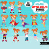 Cute girl png Bundle, Ginger hair little girl art, little girl digital stickers, birthday graphics, cute girl bundle, planner stickers