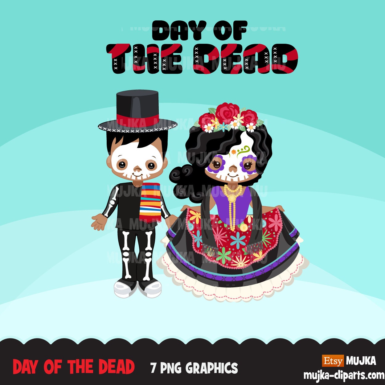 Day of the Dead PNG, Día De Los Muertos Clipart, Halloween graphics, Mexican holiday sublimation designs, sugar skull Png, boys and girls