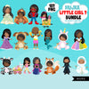 Black girl png Bundle, Latina girl png, Mexican girl art, digital stickers, cute black girl bundle, planner stickers, East Indian girl png