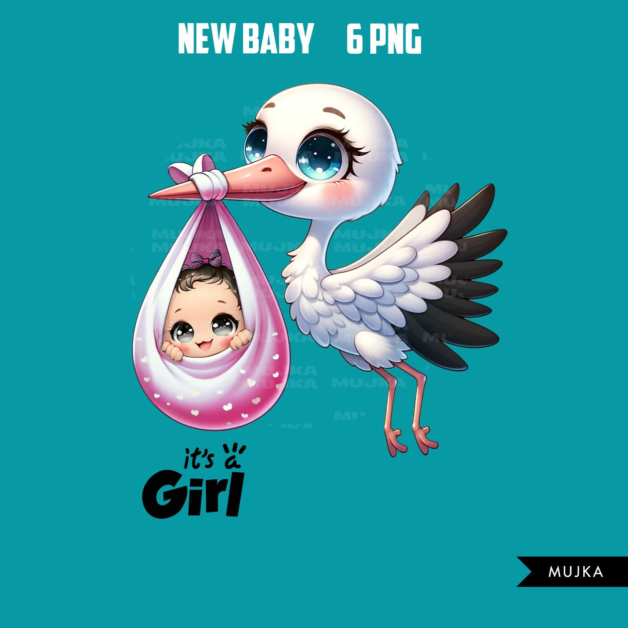 New Baby PNG Clipart, stork baby shower, Newborn illustrations, it's a boy, it's a girl, black baby graphics, baby stickers, printables