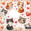 Cat backgrounds for Valentines Day, digital papers, cat sublimation designs, cat patterns, digital cat prints, cat craft papers, png files