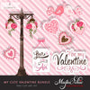 Valentine Clipart and Invitation Bundle with Cute Characters