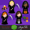 Imágenes prediseñadas de Halloween. Clipart de truco o trato, chicos