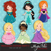 Princess Clipart - Princess Costumes - fairy tale girls