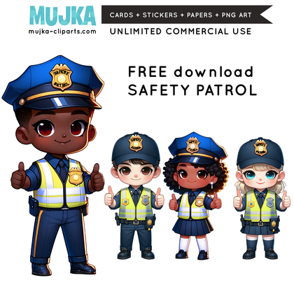 Free Safety Patrol PNG Graphics, freebies, free children art, free clipart, free PNG, Free digital download