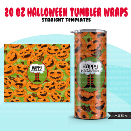 Halloween tumbler wrap, 20 oz tumbler designs png, sublimation tumbler templates, Cute Halloween tumblers, straight tumbler design bundle