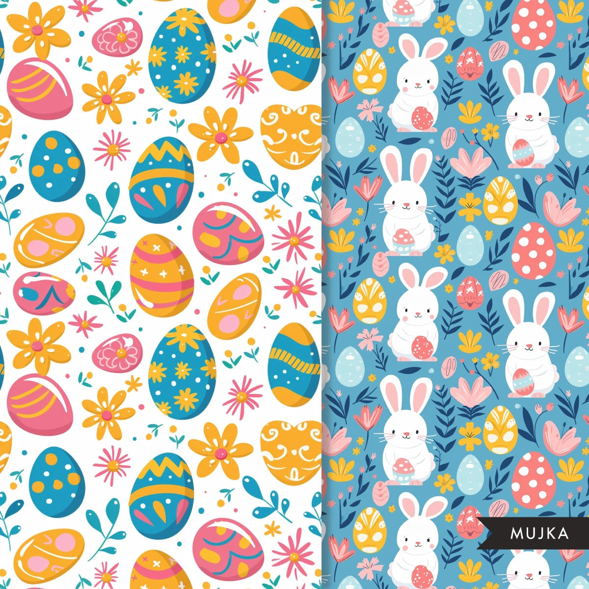 Easter Digital Pattern Easter digital papers, Easter egg and florals printable papers, scrapb ...