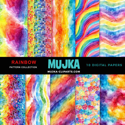 Rainbow Digital papers, Watercolor pride month background, watercolor seamless printable pattern, lgbtq digital background, scrapbook papers