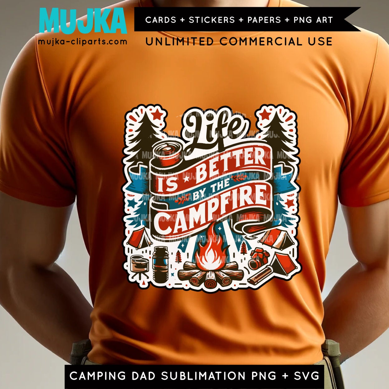 I'd Rather be Camping Png SVG, Life is better by the Campfire png, Sublimation Design, Camping Dad SVG, Father's day Gift, Camper Tshirt SVG