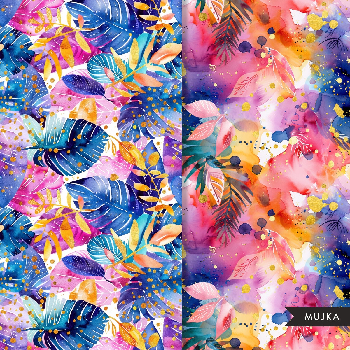 Tropical Floral Digital papers, flower summer pattern background, wate – MUJKA CLIPARTS tropical-floral-digital-papers-flower-summer-pattern-background-wate-mujka-cliparts