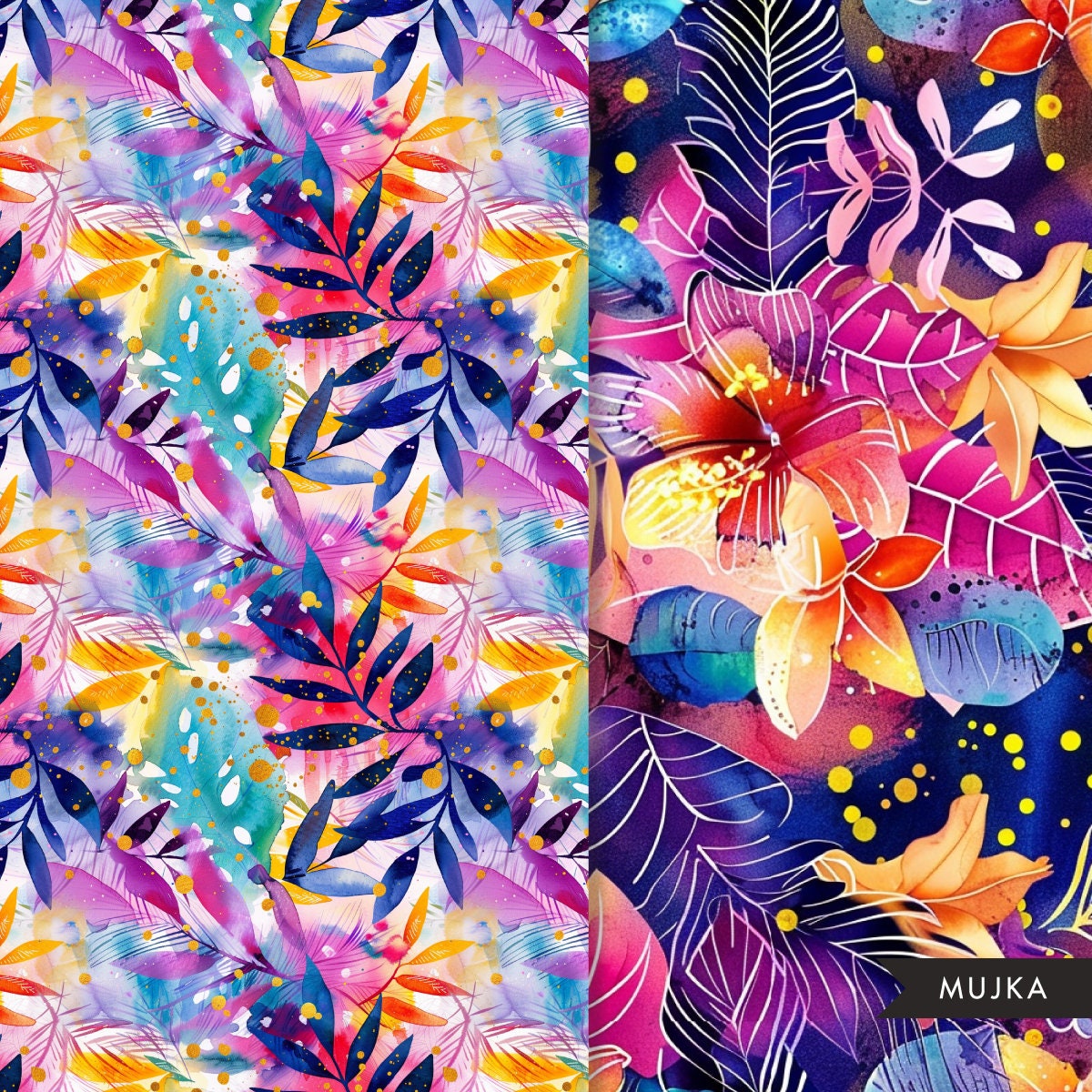 Tropical Floral Digital papers, flower summer pattern background, wate – MUJKA CLIPARTS tropical-floral-digital-papers-flower-summer-pattern-background-wate-mujka-cliparts