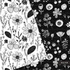 Doodle Floral Background, Minimalistic flower Digital Paper, B&W Textures, cute floral Scrapbook papers, Printable doodle Papers, doodle png