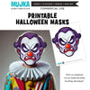 Halloween Mask, Printable Face Mask, Scary Clown mask, Halloween activity, Digital Download games,  Cute paper crafts, digital printable PNG