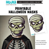 Halloween Mask, Printable Face Masks, skull masks, zombie masks, mummy masks, JackoLantern masks, papercraft games, digital printable PNG