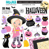 Cute Halloween PNG, DTF print, Halloween witch clipart, Sublimation designs, Halloween bundle, Pastel Halloween, Jackolantern Digital papers