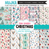 Christmas digital papers, Shabby Pink backgrounds, Santa digital papers, Seamless surface patterns, Whimsical Christmas Scrapbook Papers