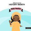 Women's History Month figures PNG clipart bundle, Marie Curie, Ada Lovelace, Mother Teresa, Virginia Woolf, Rosa Parks, Anne Frank image PNG