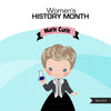 Women's History Month figures PNG clipart bundle, Marie Curie, Ada Lovelace, Mother Teresa, Virginia Woolf, Rosa Parks, Anne Frank image PNG