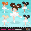 Ballerina Clipart Bundle, Cute ballerinas and ballet sets, dance graphics, Girls