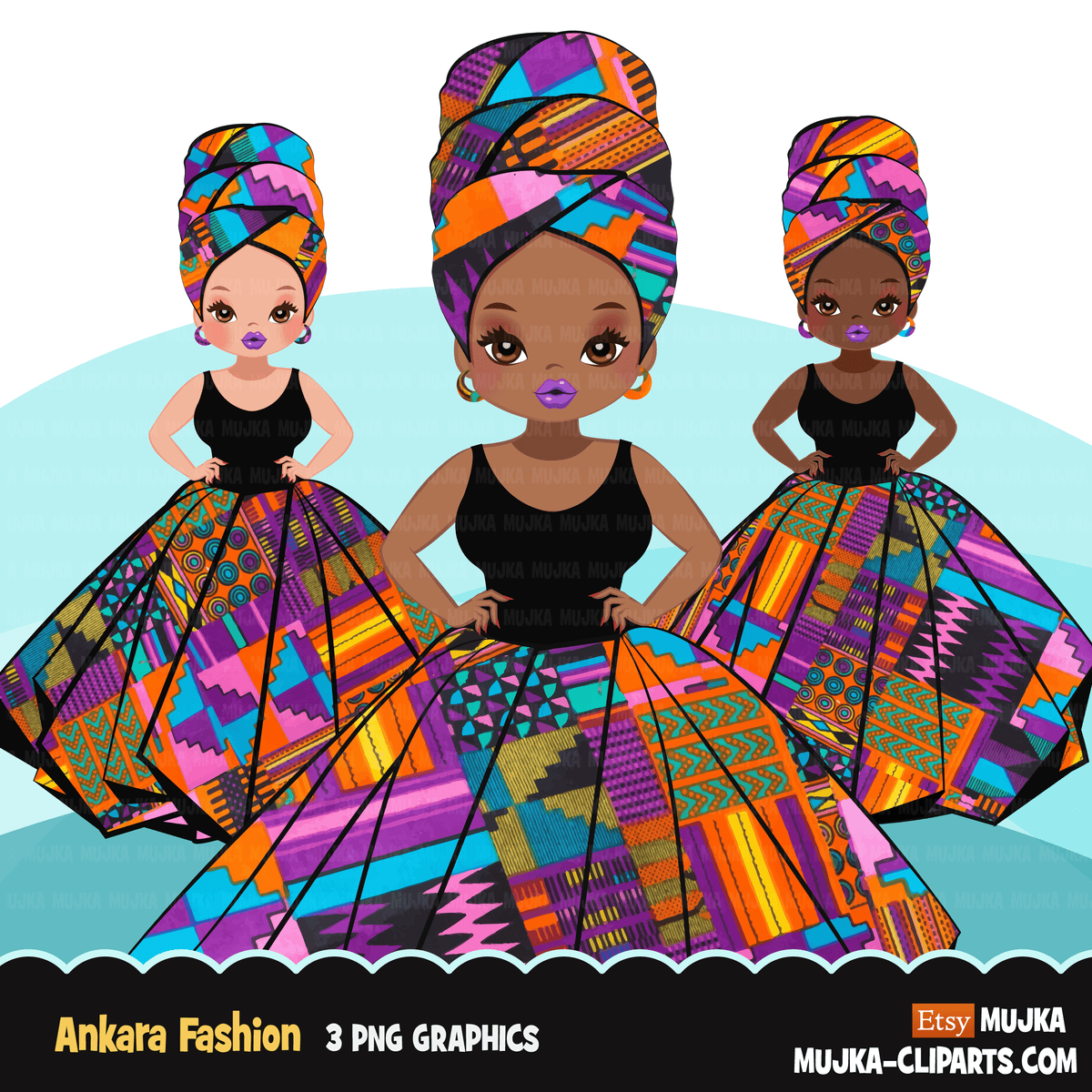 Ankara Fashion Graphics Bundle, Black History African American clipart ...