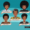 Black history Clipart, Black woman, Social justice figures, Rosa Parks, Harriet Tubman, Maya Angelou, history graphics, commercial use PNG