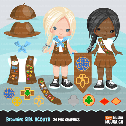 Brownies Girl Scouts clipart  Scout Camping, outdoors graphics