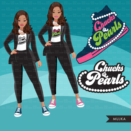 Kamala Harris, chucks and pearls clipart, black history, inauguration, history graphics, PNG