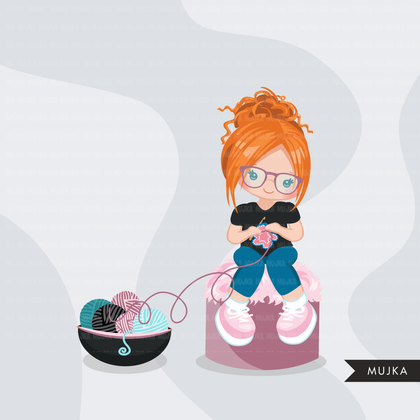 Crochet clipart, crochet png, knitting clipart, knitting girls, cute crochet graphics, yarn clipart, crochet sublimation designs, png logo