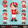 American Football Clipart Bundle, Sports Graphics, Cute Football player Boy characters.