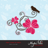 Free spring Floral Bird clipart, Cute summer graphics