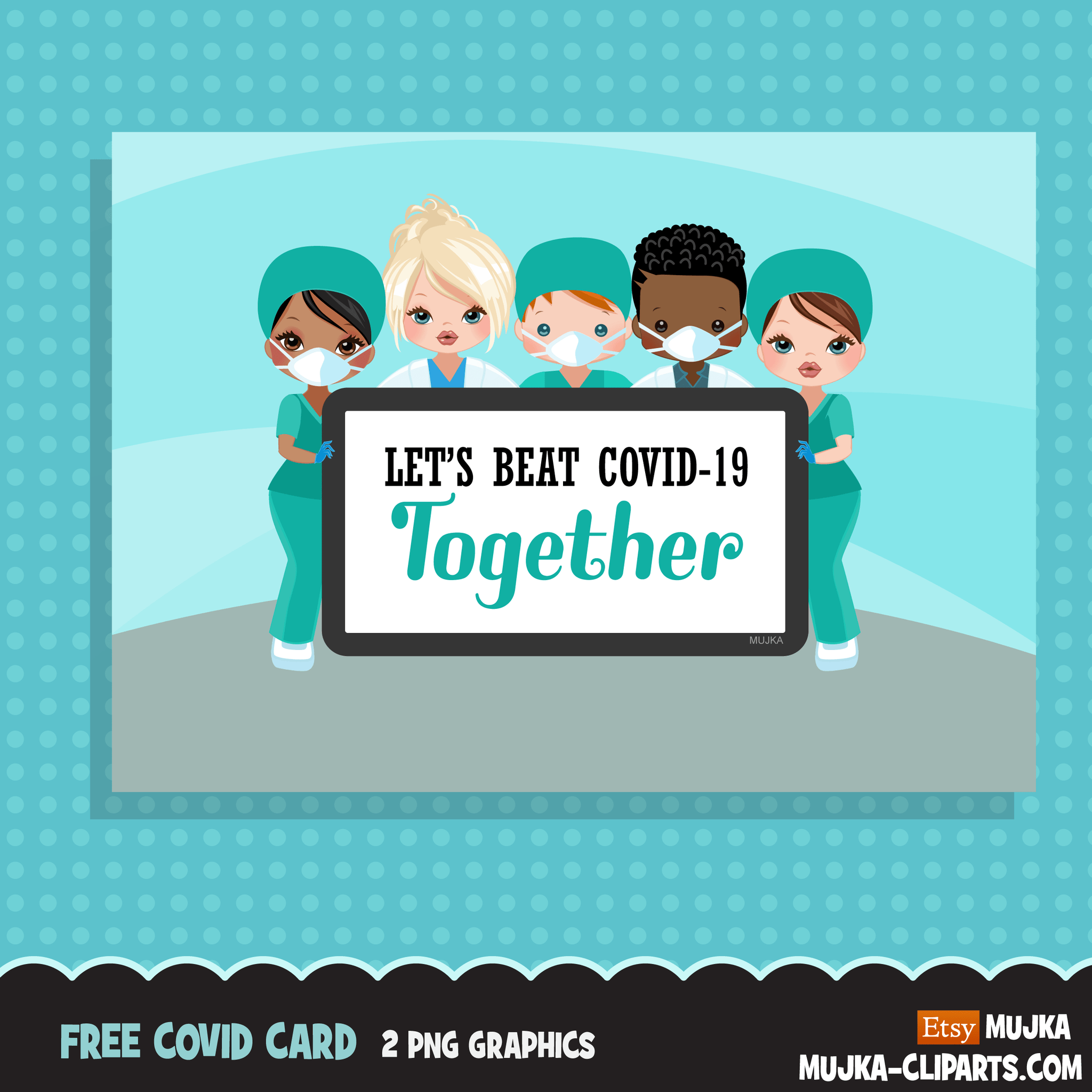 Free Covid prevention Poster, medical staff, nurse, doctor, pharmacist graphics, free personal use printable clipart
