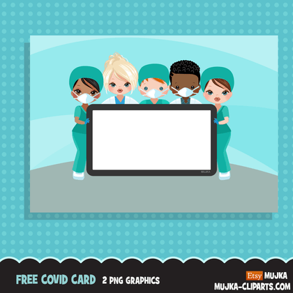 Free Covid prevention Poster, medical staff, nurse, doctor, pharmacist graphics, free personal use printable clipart