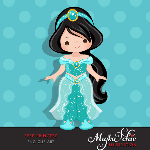 Free Princess Clipart, Princess Jasmine fan art graphics.