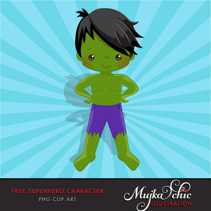 Free superhero clipart, Hulk fan art graphics