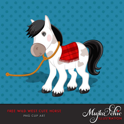 Free Western horse, cowboy graphics, free animal clipart