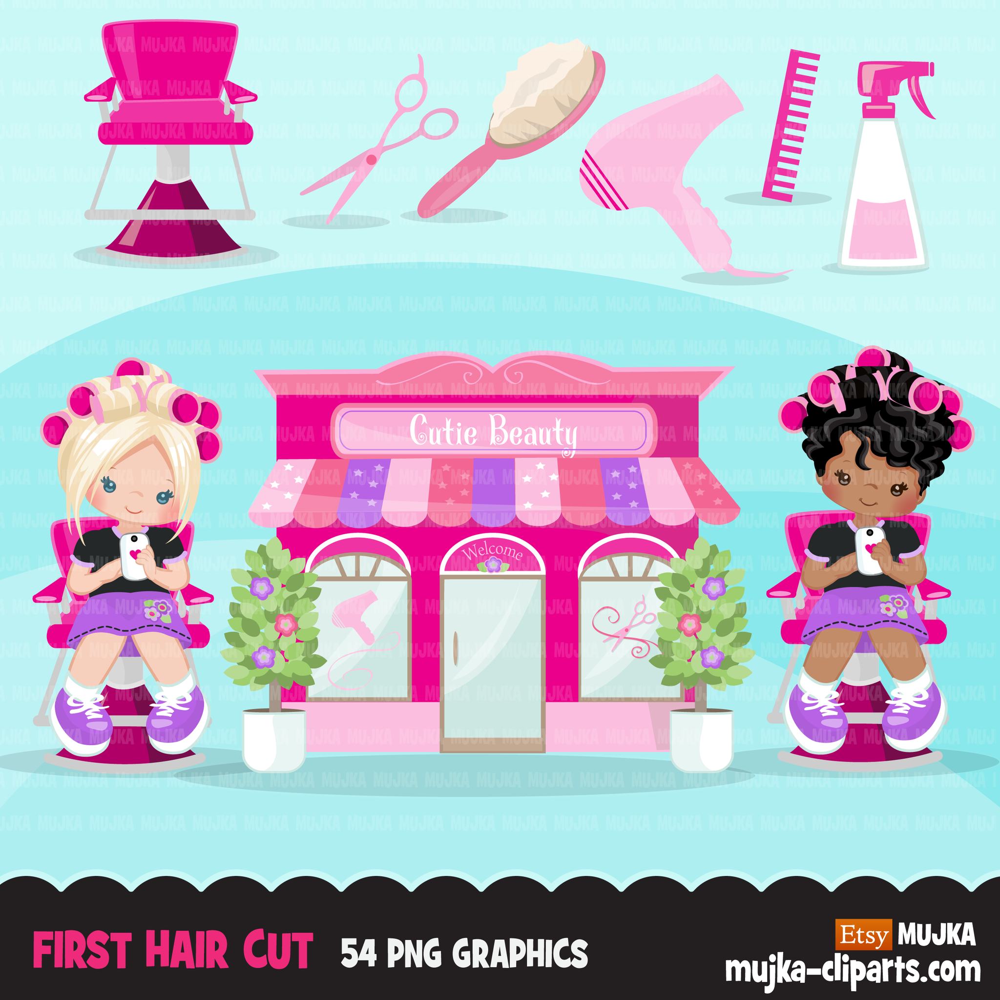 Hairstyle, barbershop, beauty salon clipart, my first haircut graphics