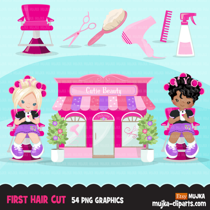 Hairstyle, barbershop, beauty salon clipart, my first haircut graphics