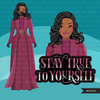 Michelle Obama inauguration 2021 fashion clipart, stay true to yourself, black history figures graphics, PNG