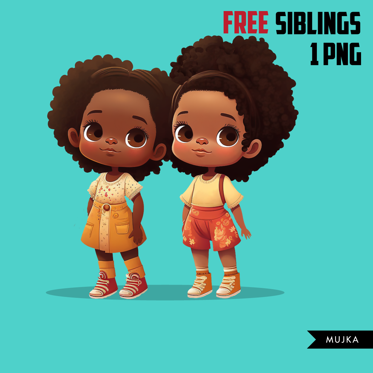 Free Black girl sisters, friends clipart, freebies, free children art