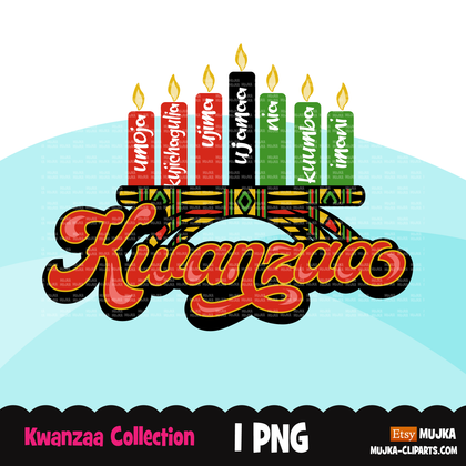 Kwanzaa png, Kwanzaa sublimation designs digital download, African heritage clipart, African kinara png, Juneteenth png, Kwanzaa wall art, black history