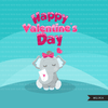 Free Valentine's day clipart, Cute animal graphics, digital PNG personal use Mujka