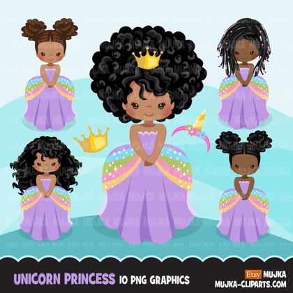 Unicorn Clipart Bundle, Unicorn princess, numbers, glitters graphics commercial use PNG clip art