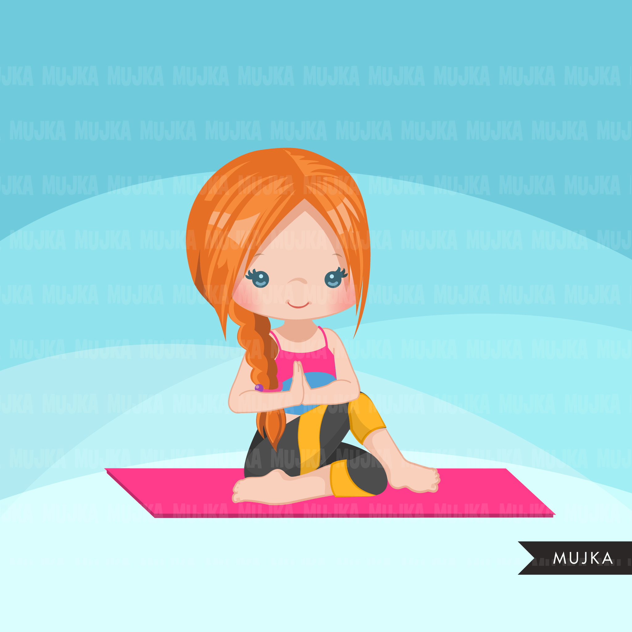Yoga Clipart Bundle, Yoga healthy Life style graphics. Girls