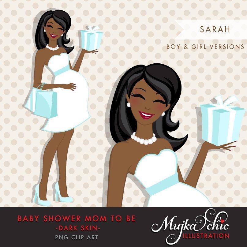 black African American pregnant clipart